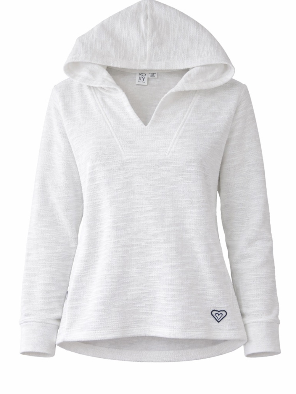 NWOT Roxy Womens White Hooded Pullover Long Sleeve Lightweight Beach Sweater XL